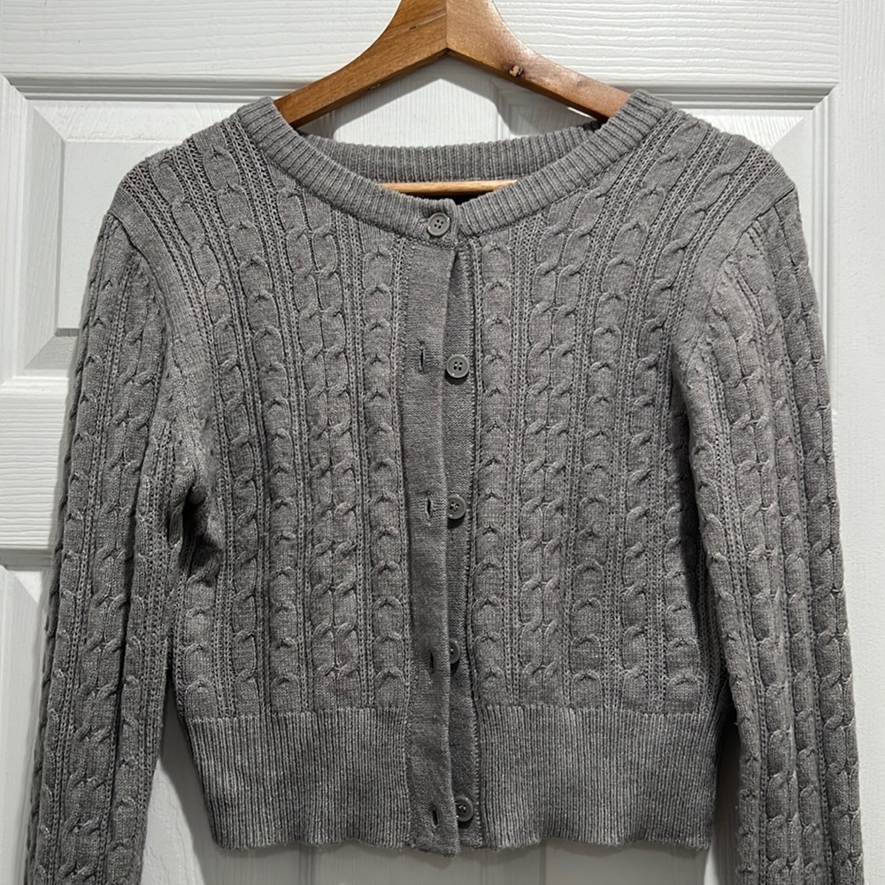 NWOT: Gray Cropped Cardigan - Love Tree - Size Medium